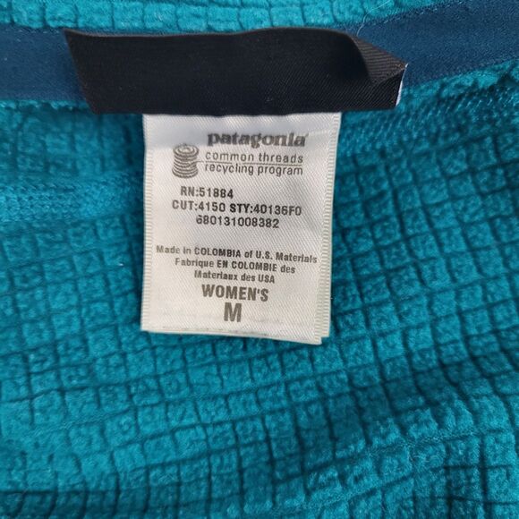 Patagonia Womens R1 Regulator Grid Fleece Teal Full Zip Polartec Jacket Medium - Picture 12 of 15